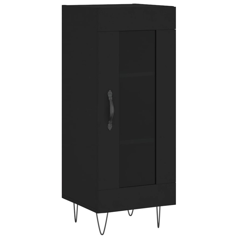 Vidaxl (Black) Sideboard Storage Cabinet Cupboard Side Cabinet White Engineered Wood