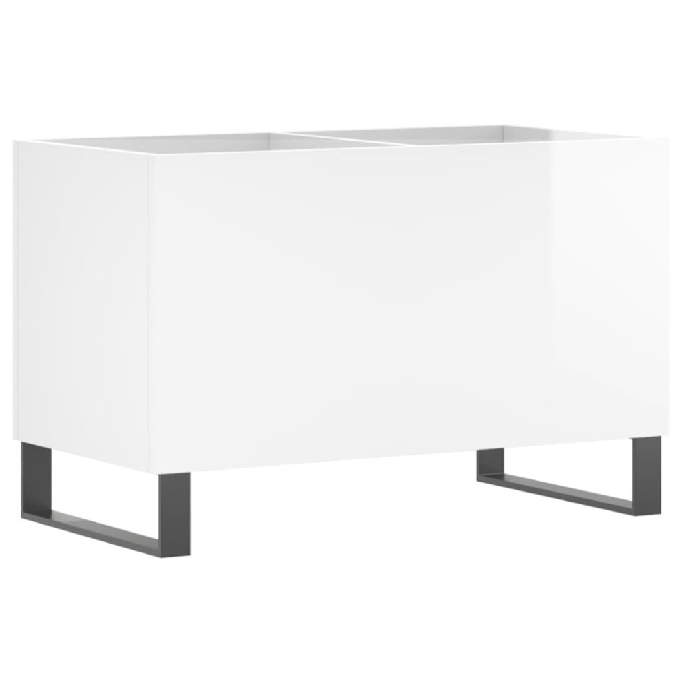 (high gloss white) vidaXL Record Cabinet Vinyl Record Storage Cabinet Grey Sonoma Engineered Wood