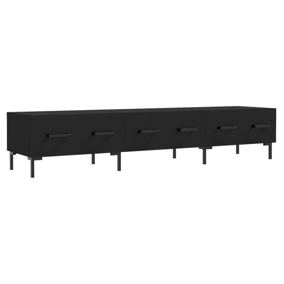 (black) vidaXL TV Cabinet TV Unit Media Cabinet TV Stand Sonoma Oak Engineered Wood