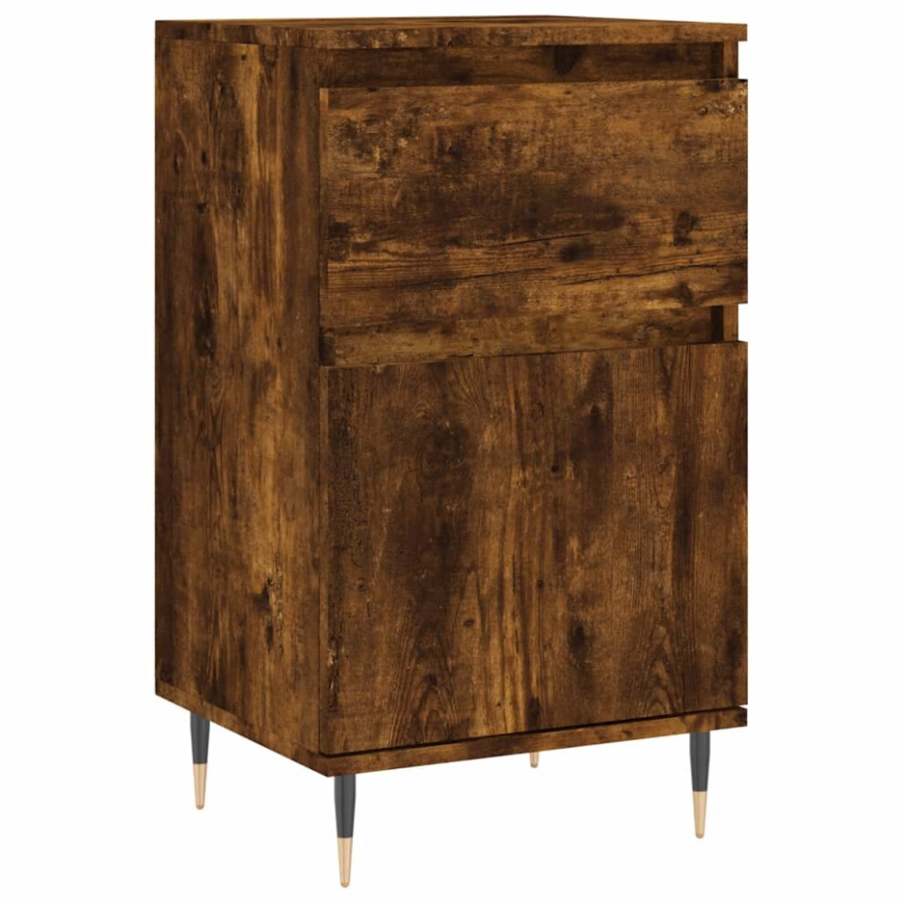 Vidaxl (Smoked Oak, 1 Pcs) Sideboard Storage Cabinet Cupboard Side Cabinet White Engineered Wood