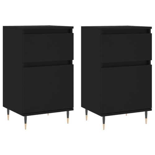 VidaXL (black, 2 pcs) vidaXL Sideboard Storage Cabinet Cupboard Side Cabinet White Engineered Wood