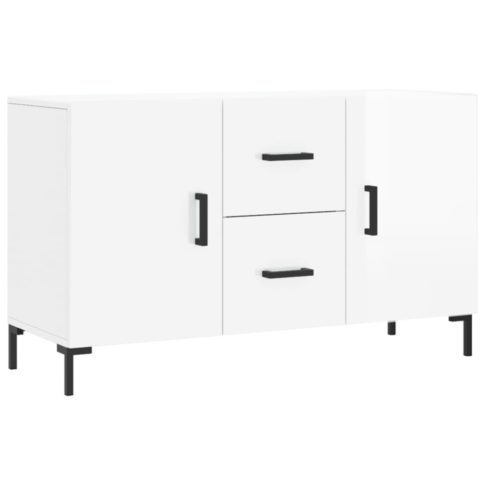 (high gloss white) vidaXL Sideboard Storage Side Cabinet Cupboard Concrete Grey Engineered Wood