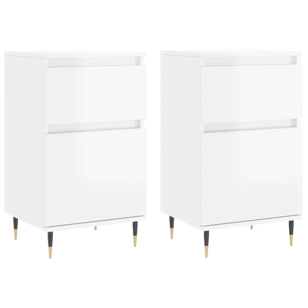 (high gloss white, 2 pcs) vidaXL Sideboard Storage Cabinet Cupboard Side Cabinet White Engineered Wood