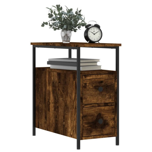 VidaXL (smoked oak, 2 pcs) vidaXL Bedside Cabinets Bedside Table Side Table 2 pcs Black Engineered Wood 2
