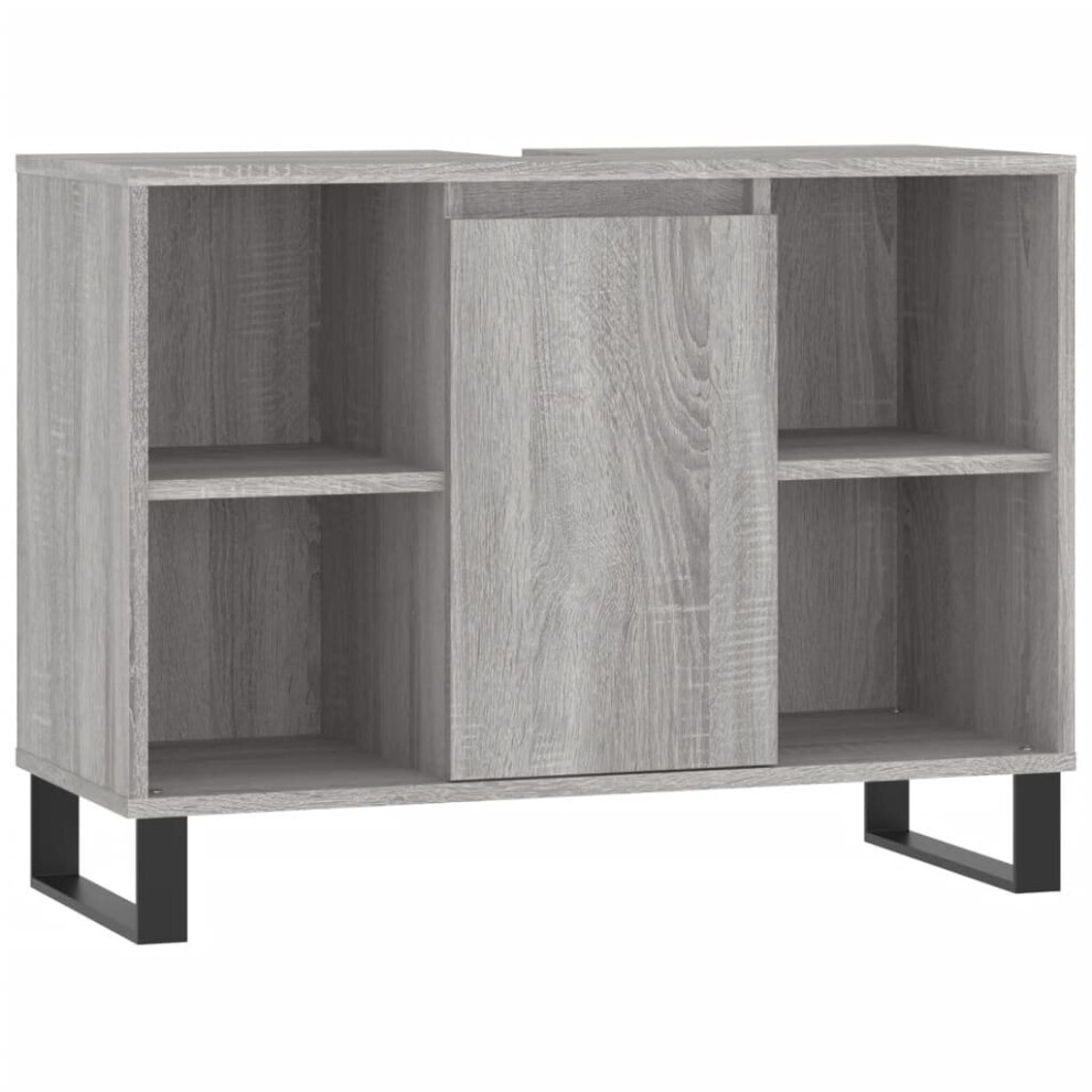 (grey sonoma) vidaXL Bathroom Cabinet Vanity Unit Highboard Cupboard White Engineered Wood