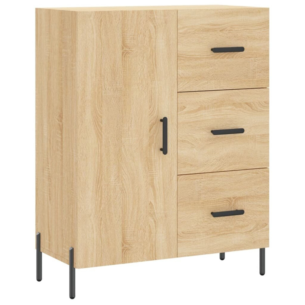 (sonoma oak) vidaXL Sideboard Storage Cabinet Cupboard Side Cabinet White Engineered Wood