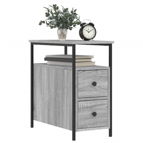 VidaXL (grey sonoma, 2 pcs) vidaXL Bedside Cabinets Bedside Table Side Table 2 pcs Black Engineered Wood 2