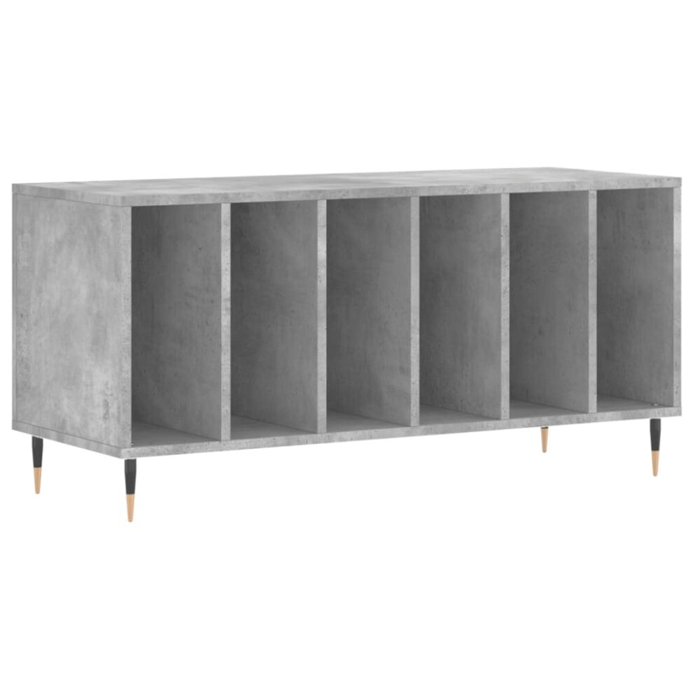 Vidaxl (Concrete Grey) Record Cabinet Record Storage Cabinet High Gloss White Engineered Wood