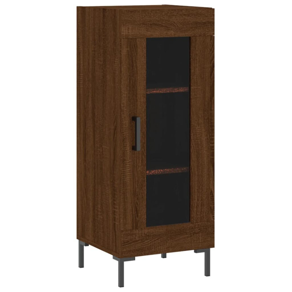 (brown oak) vidaXL Sideboard Storage Cabinet Cupboard Side Cabinet White Engineered Wood