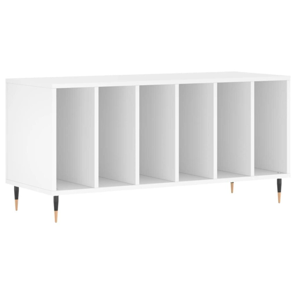 Vidaxl (White) Record Cabinet Record Storage Cabinet High Gloss Engineered Wood White