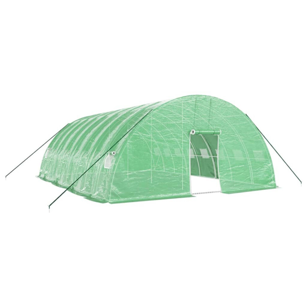 (green, 8 x 6 x 2.85 m) vidaXL Greenhouse Plant House with Steel Frame Polytunnel Greenhouse Green