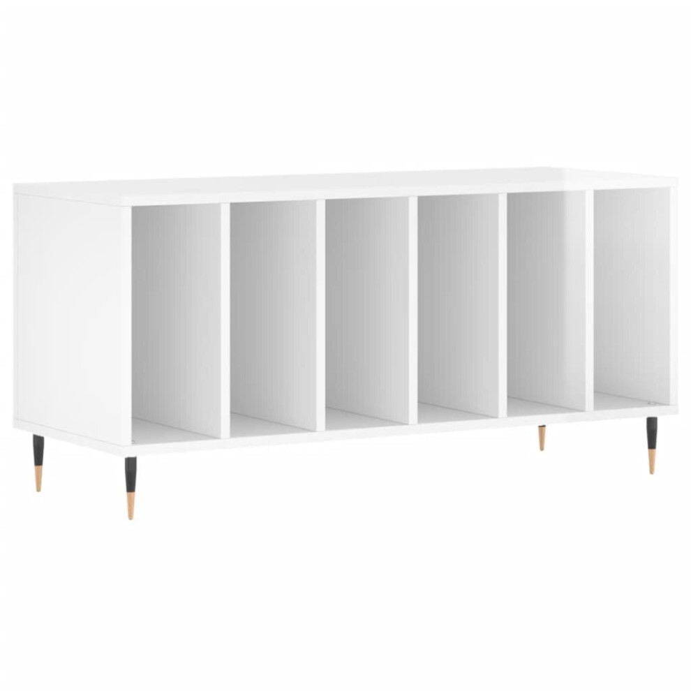 (high gloss white) vidaXL Record Cabinet Record Storage Cabinet High Gloss White Engineered Wood