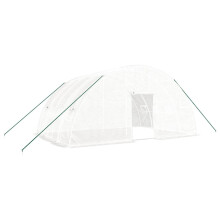 (white, 6 x 4 x 2.85 m) vidaXL Greenhouse Plant House with Steel Frame Polytunnel Greenhouse Green