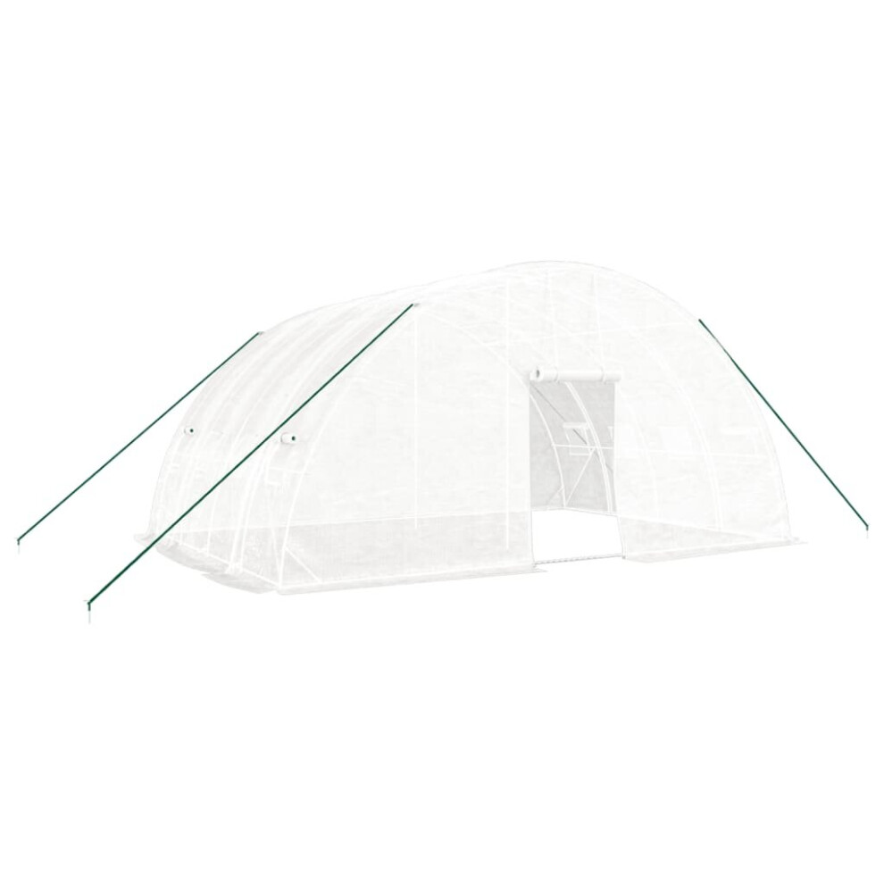 Vidaxl (, 6 X 4 X 2.85 M) Greenhouse Plant House With Steel Frame Polytunnel Greenhouse White/Green