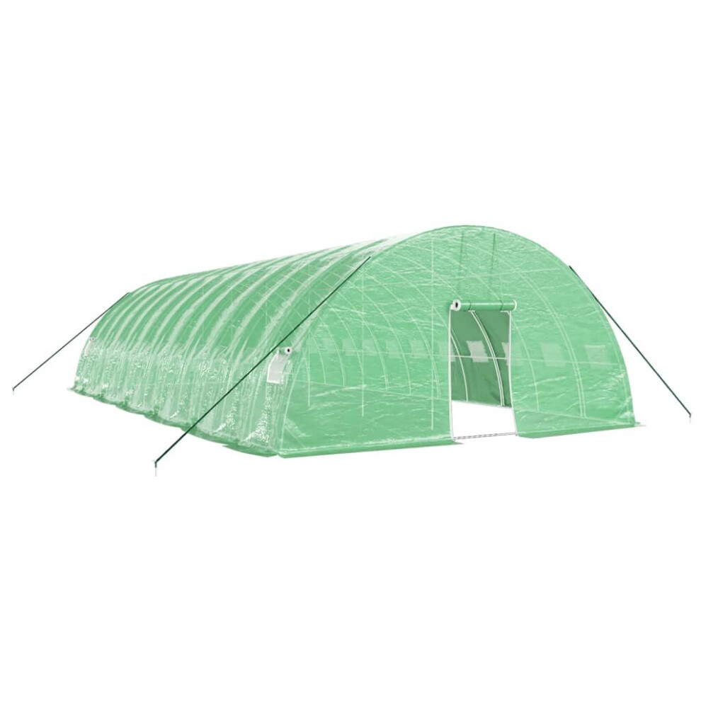 (green, 12 x 6 x 2.85 m) vidaXL Greenhouse Plant House with Steel Frame Polytunnel Greenhouse Green