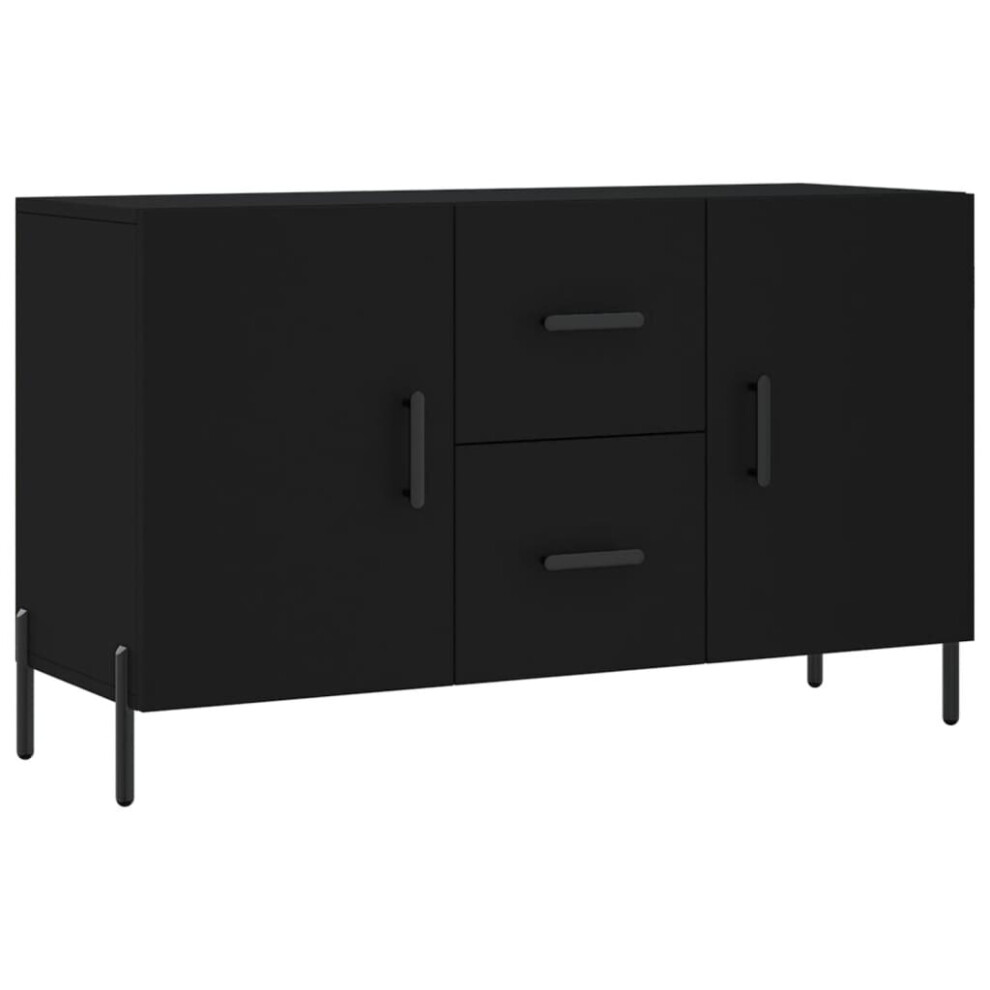 (black) vidaXL Sideboard Storage Side Cabinet Cupboard Sonoma Oak Engineered Wood