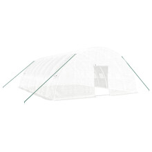 (white, 8 x 6 x 2.85 m) vidaXL Greenhouse Plant House with Steel Frame Polytunnel Greenhouse Green