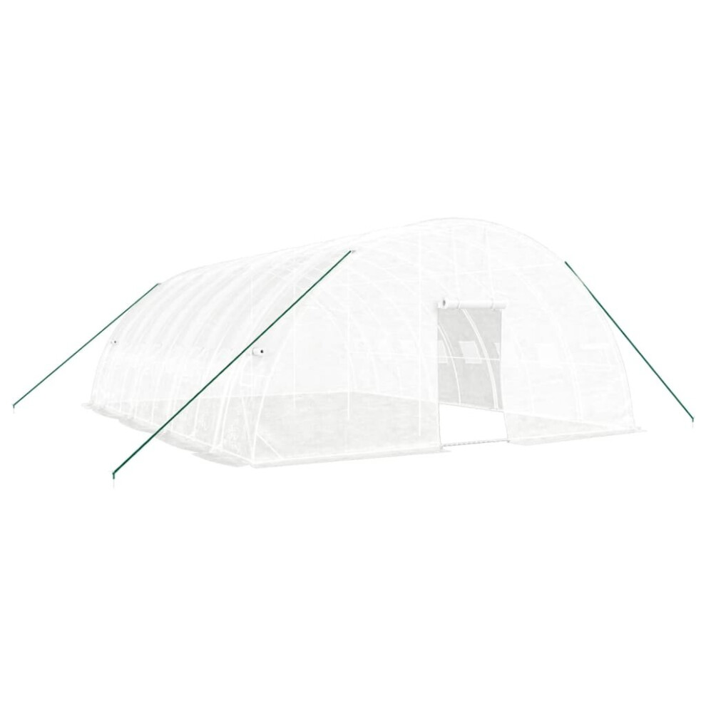 (white, 8 x 6 x 2.85 m) vidaXL Greenhouse Plant House with Steel Frame Polytunnel Greenhouse Green