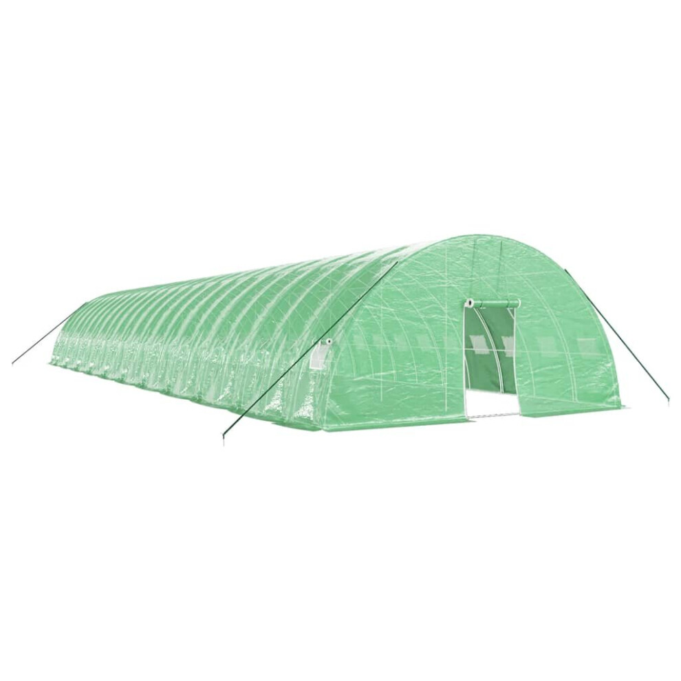 (green, 22 x 6 x 2.85 m) vidaXL Greenhouse Plant House with Steel Frame Polytunnel Greenhouse Green