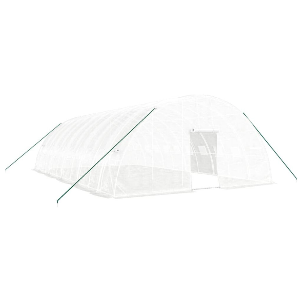 Vidaxl (, 10 X 6 X 2.85 M) Greenhouse Plant House With Steel Frame Polytunnel Greenhouse White/Green