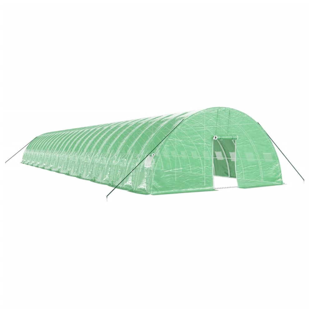 (green, 24 x 6 x 2.85 m) vidaXL Greenhouse Plant House with Steel Frame Polytunnel Greenhouse Green