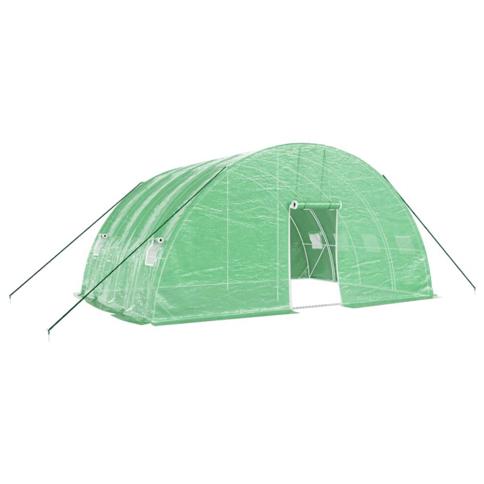 Vidaxl (Green, 6 X 4 X 2.85 M) Greenhouse Plant House With Steel Frame Polytunnel Greenhouse Green