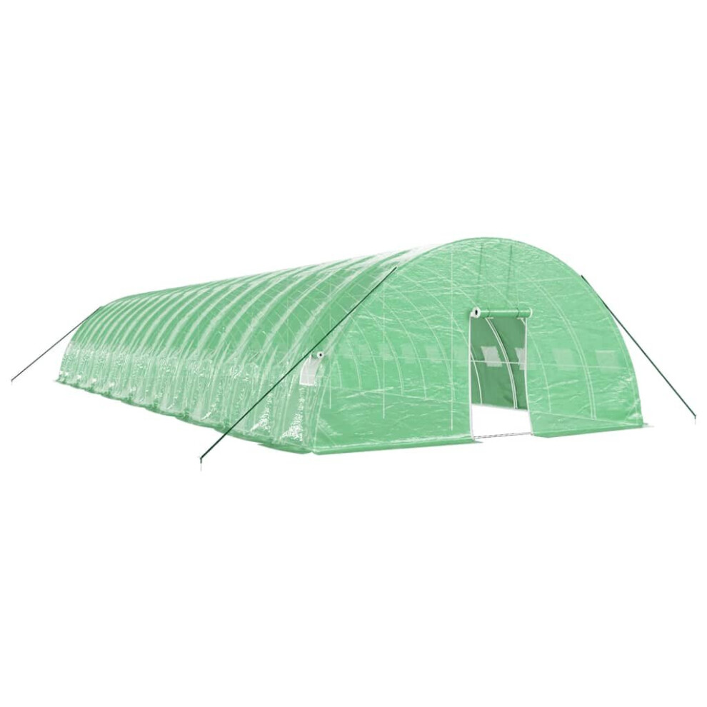 (green, 18 x 6 x 2.85 m) vidaXL Greenhouse Plant House with Steel Frame Polytunnel Greenhouse Green