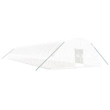 (white, 22 x 6 x 2.85 m) vidaXL Greenhouse Plant House with Steel Frame Polytunnel Greenhouse Green