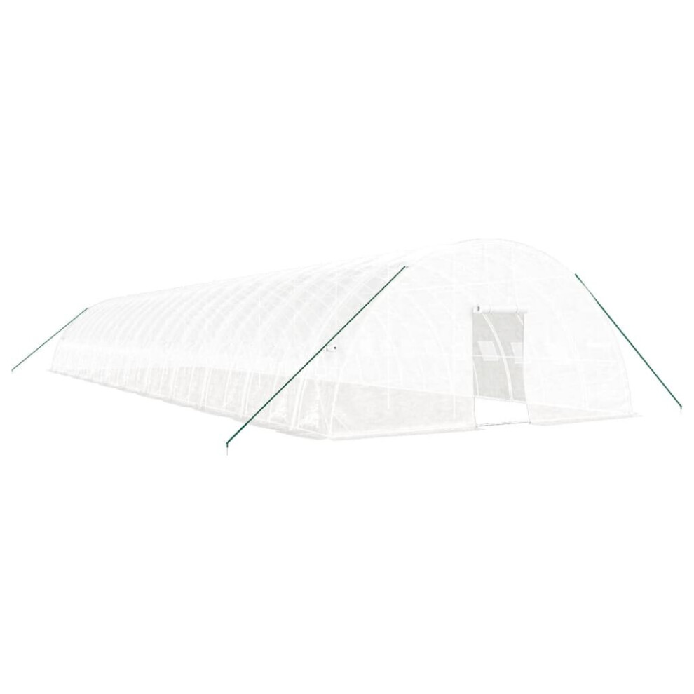 Vidaxl (, 22 X 6 X 2.85 M) Greenhouse Plant House With Steel Frame Polytunnel Greenhouse White/Green