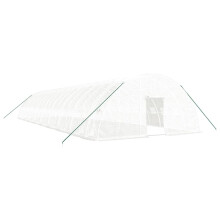 (white, 18 x 6 x 2.85 m) vidaXL Greenhouse Plant House with Steel Frame Polytunnel Greenhouse Green