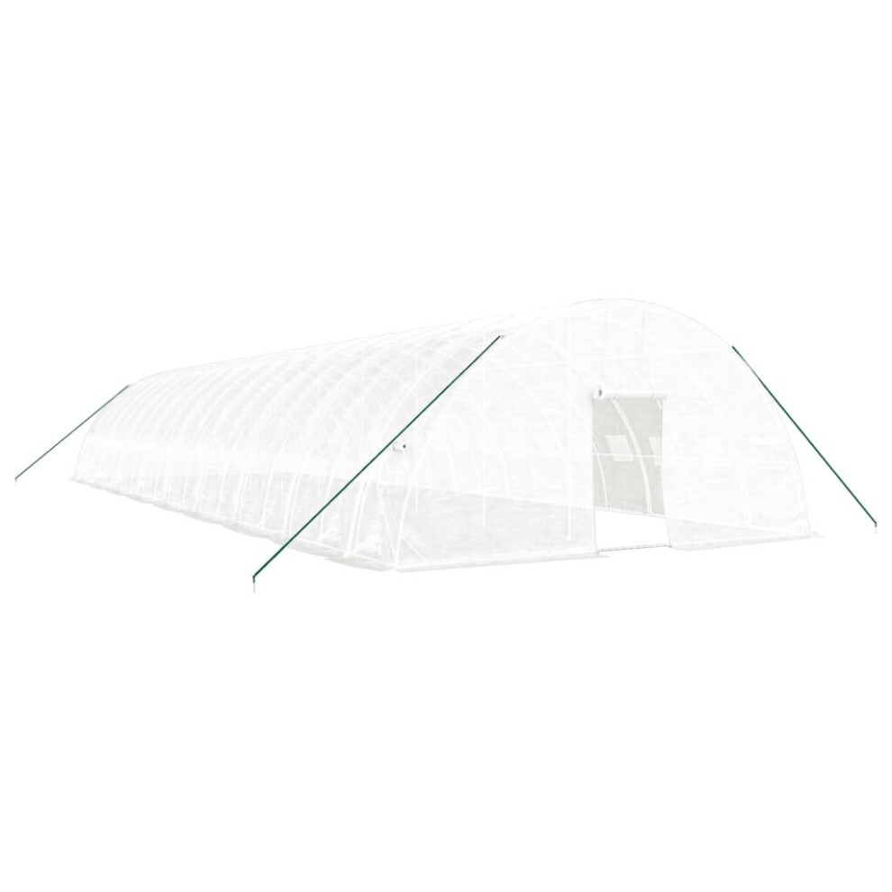 Vidaxl (, 18 X 6 X 2.85 M) Greenhouse Plant House With Steel Frame Polytunnel Greenhouse White/Green