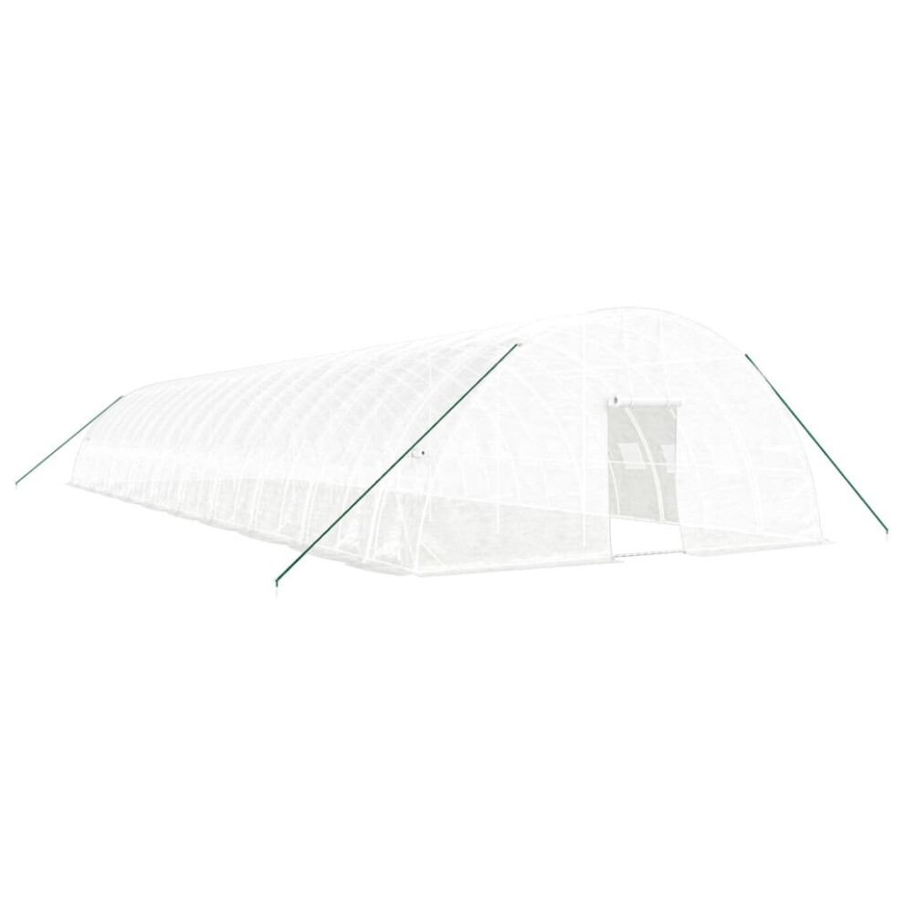 Vidaxl (White, 20 X 6 X 2.85 M) Greenhouse Plant House With Steel Frame Polytunnel Greenhouse Green