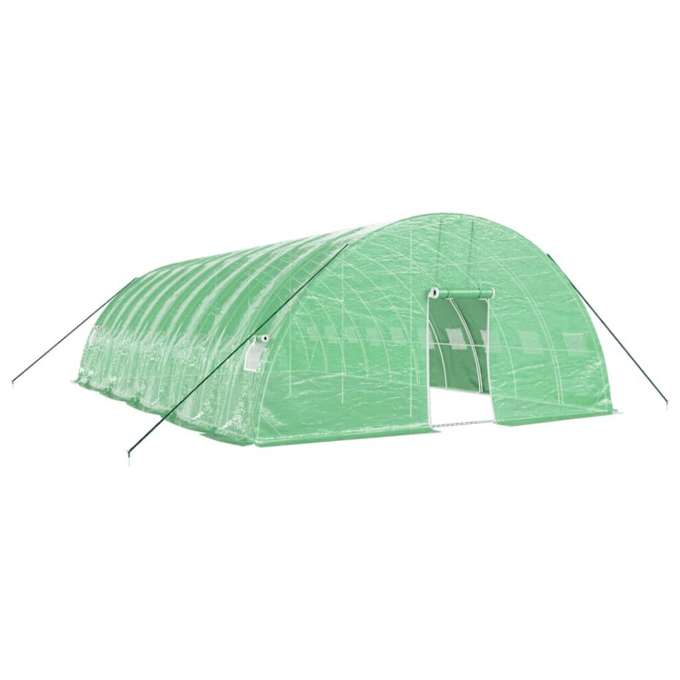 (green, 10 x 6 x 2.85 m) vidaXL Greenhouse Plant House with Steel Frame Polytunnel Greenhouse Green