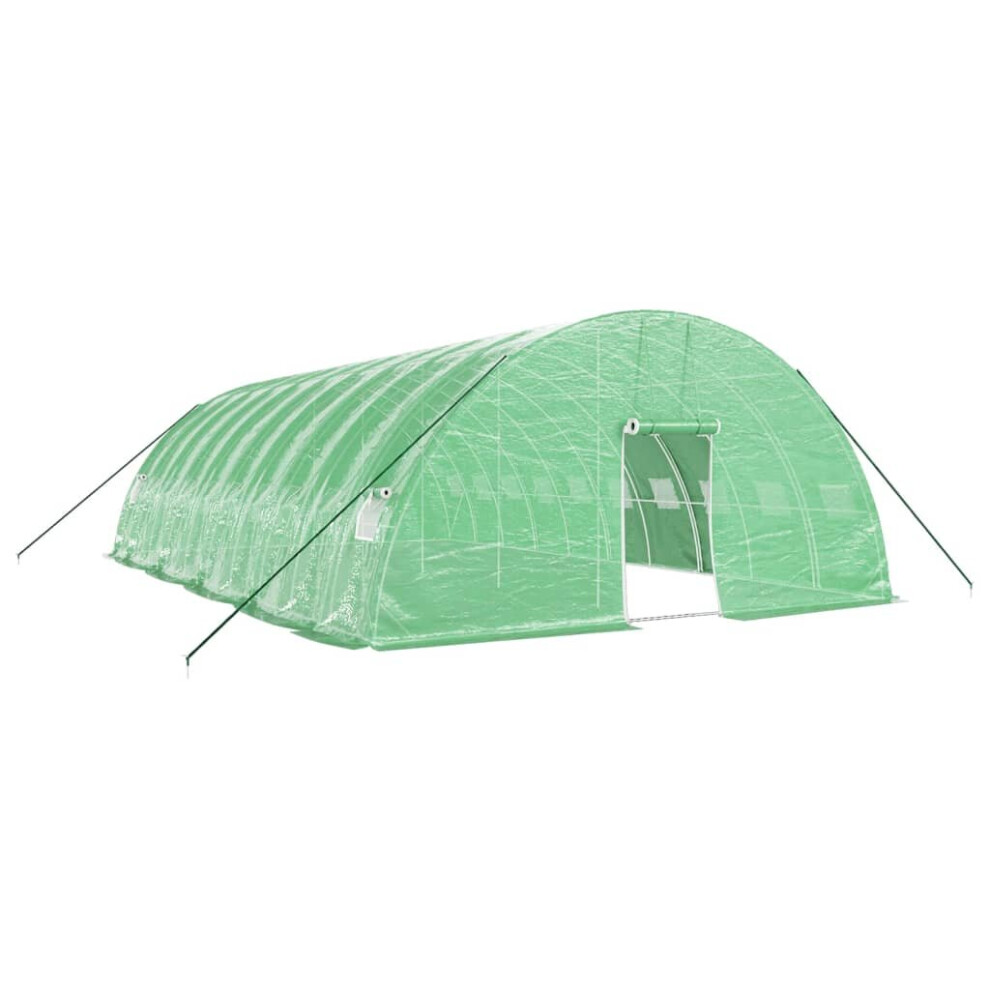 Photos - Greenhouses VidaXL   Greenhouse Plant House with Steel Frame Polytunnel Greenhouse Green 3188108 (green, 10 x 6 x 2.85 m)