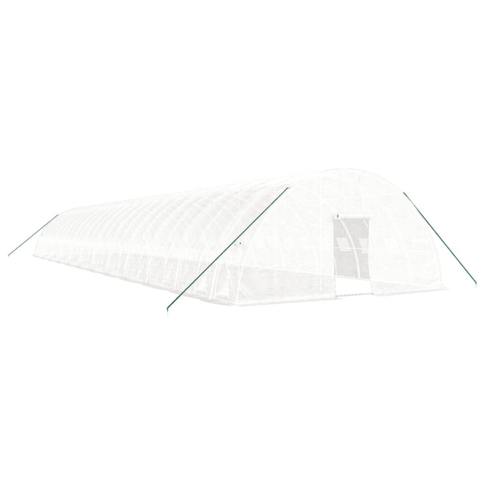 Vidaxl (, 24 X 6 X 2.85 M) Greenhouse Plant House With Steel Frame Polytunnel Greenhouse White/Green