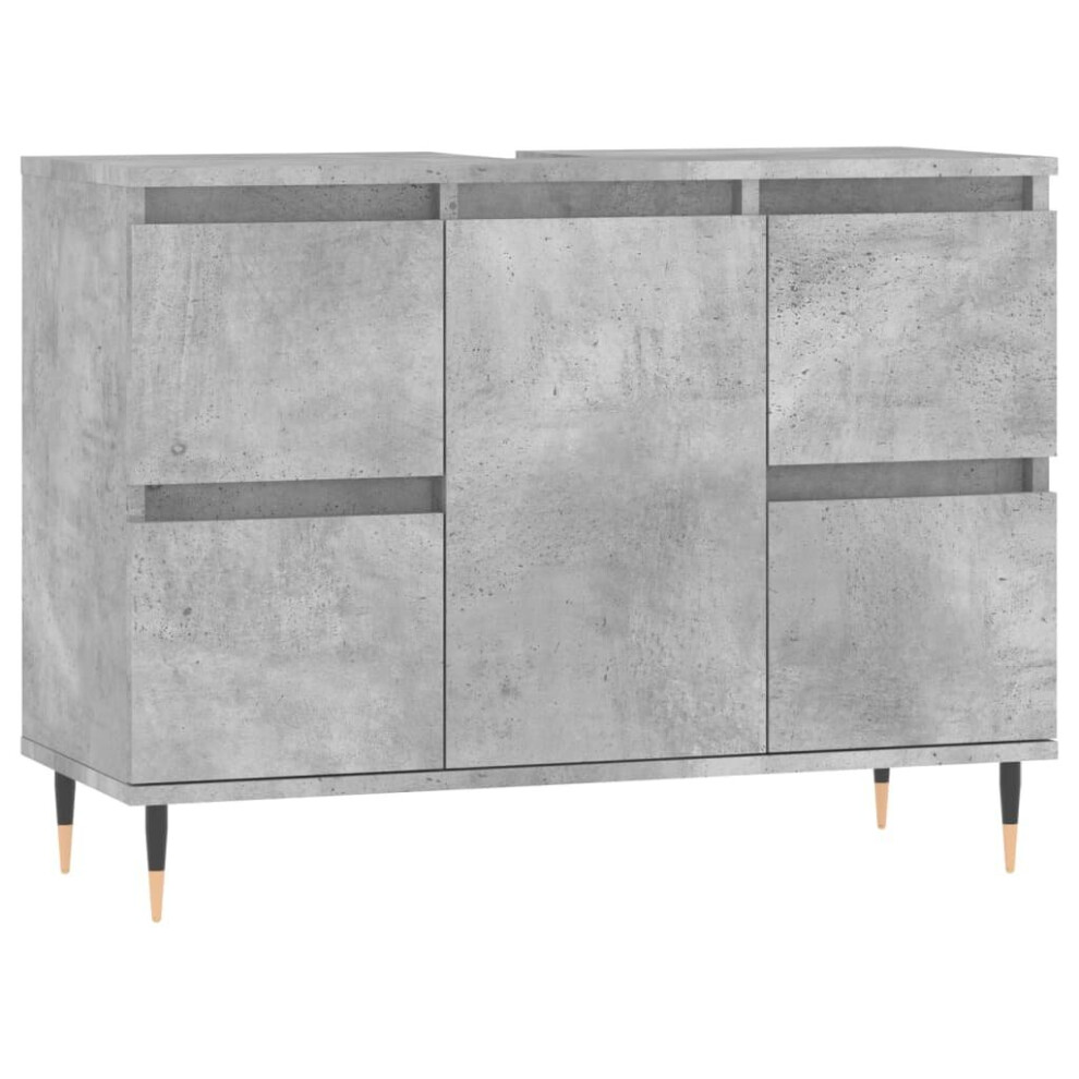 (concrete grey) vidaXL Bathroom Cabinet Vanity Unit Highboard Cupboard White Engineered Wood