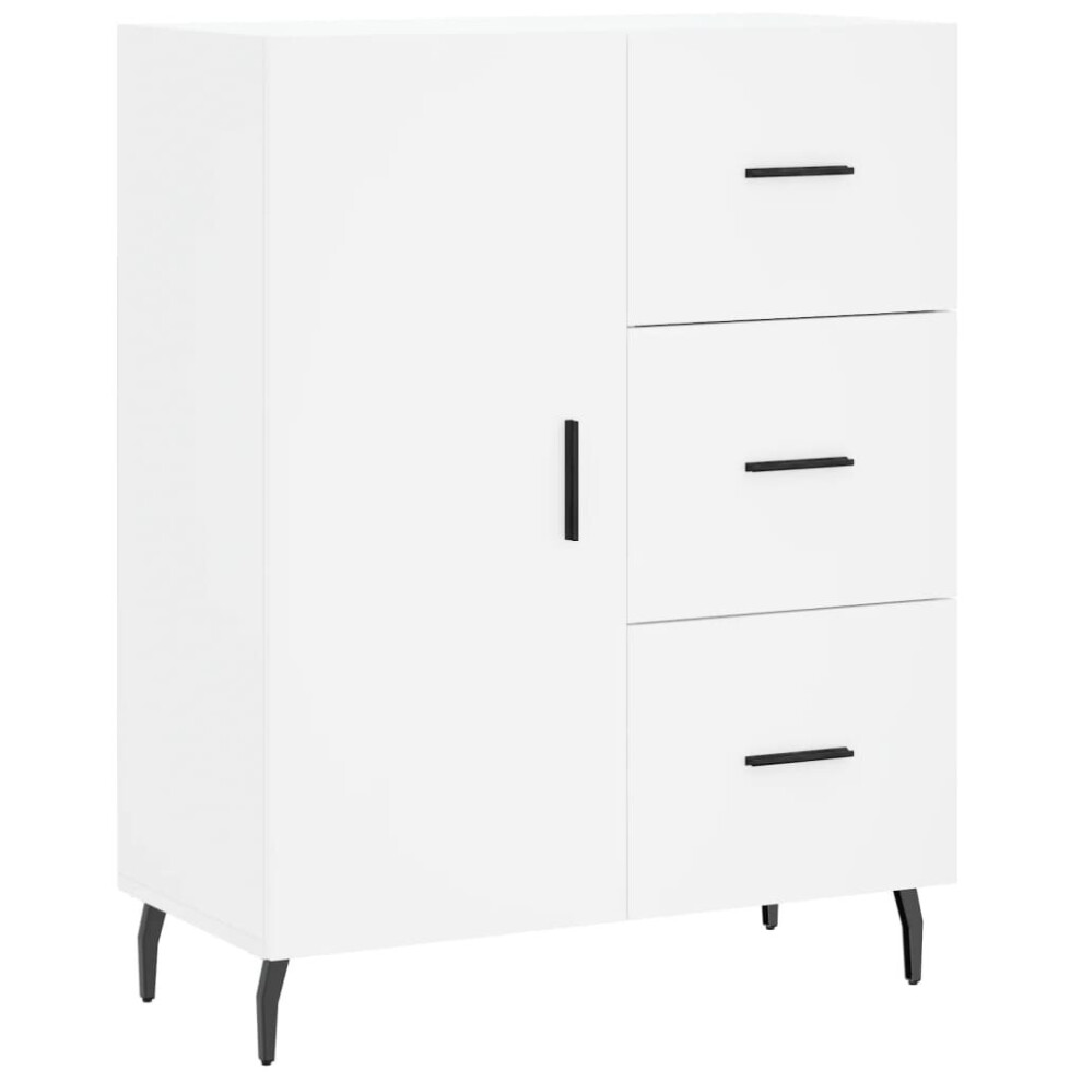 Vidaxl (White) Sideboard Storage Cabinet Cupboard Side Cabinet Black Engineered Wood White,Black