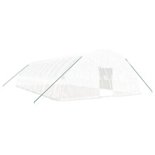 (white, 12 x 6 x 2.85 m) vidaXL Greenhouse Plant House with Steel Frame Polytunnel Greenhouse Green