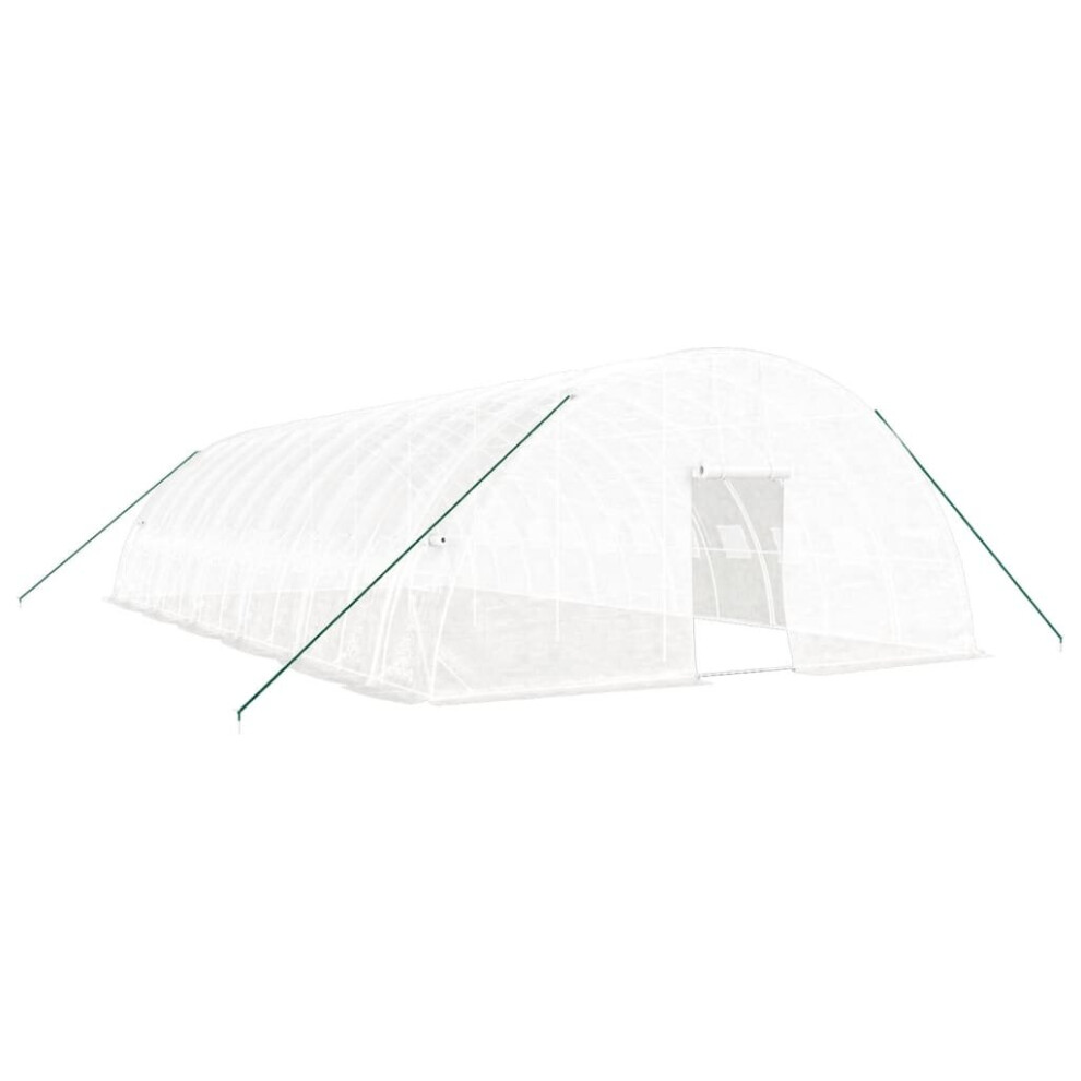 Vidaxl (, 12 X 6 X 2.85 M) Greenhouse Plant House With Steel Frame Polytunnel Greenhouse White/Green