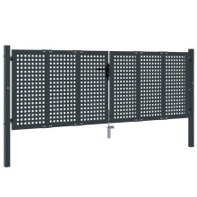 vidaXL Gartentor Anthrazit 300x75 cm Stahl