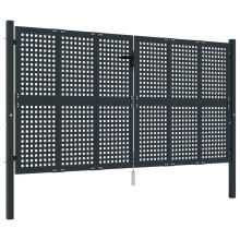 (300 x 200 cm) vidaXL Garden Gate Driveway Fence Gate Fence Panel Patio Gate Anthracite Steel
