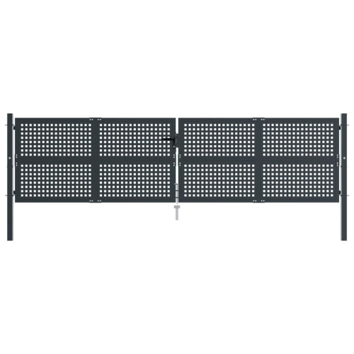 VidaXL vidaXL Gartentor Anthrazit 400x75 cm Stahl 2