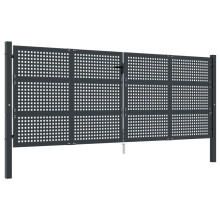 vidaXL Gartentor Anthrazit 400x125 cm Stahl