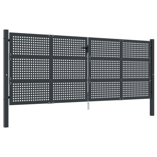 VidaXL vidaXL Gartentor Anthrazit 400x125 cm Stahl