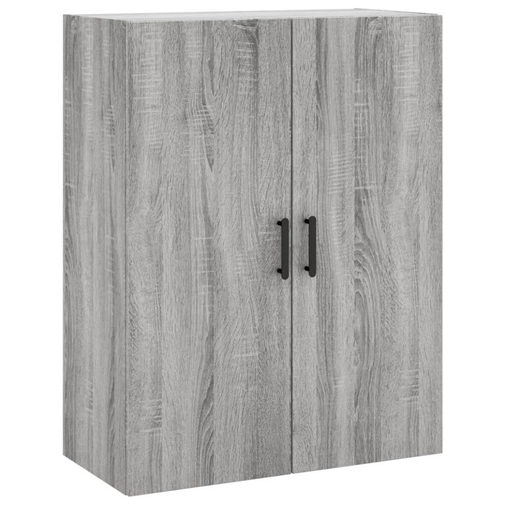 (grey sonoma) vidaXL Wall Mounted Cabinet Storage Cabinet Side Cabinet White Engineered Wood