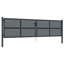 (400 x 125 cm) vidaXL Garden Gate Driveway Fence Gate Fence Panel Patio Gate Anthracite Steel