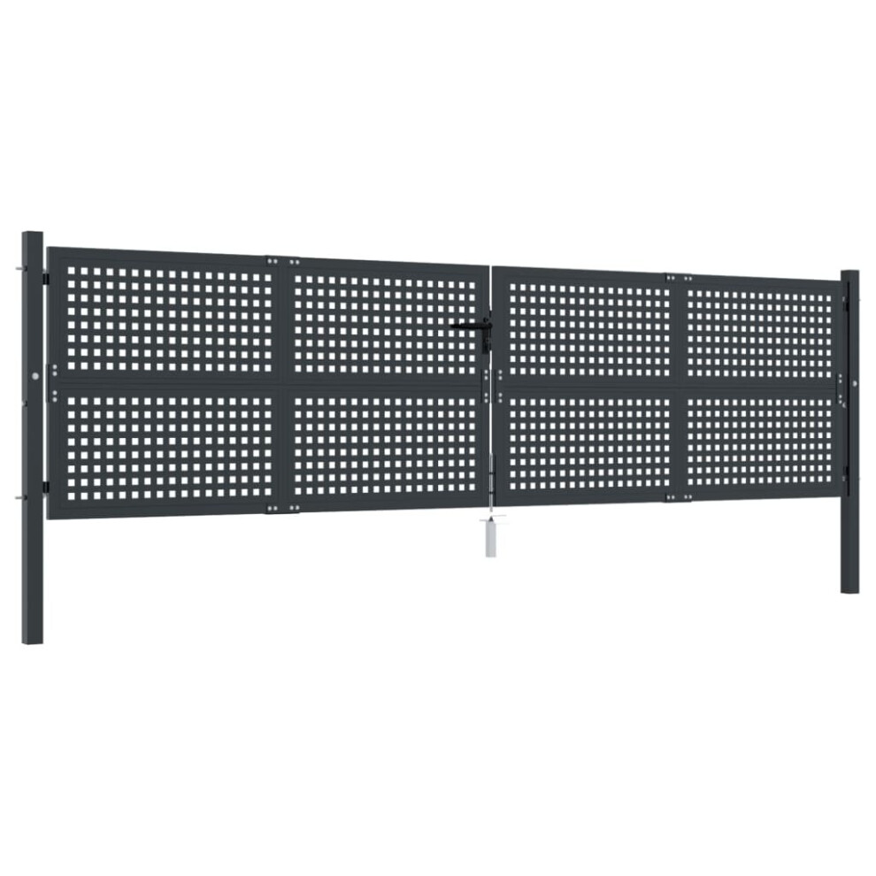 (400 x 125 cm) vidaXL Garden Gate Driveway Fence Gate Fence Panel 105x125 cm Anthracite Steel