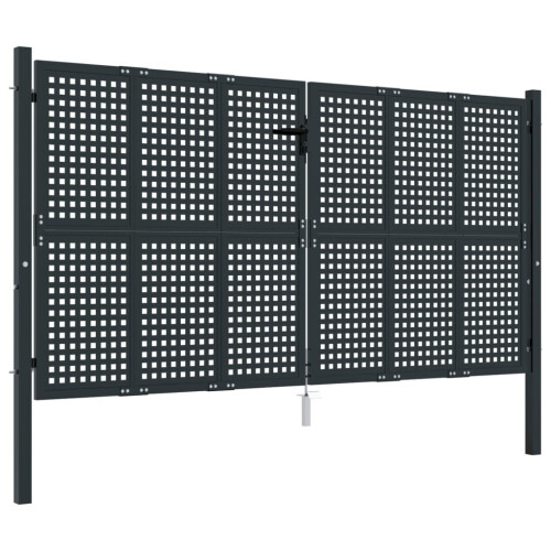 VidaXL vidaXL Gartentor Anthrazit 300x125 cm Stahl 1