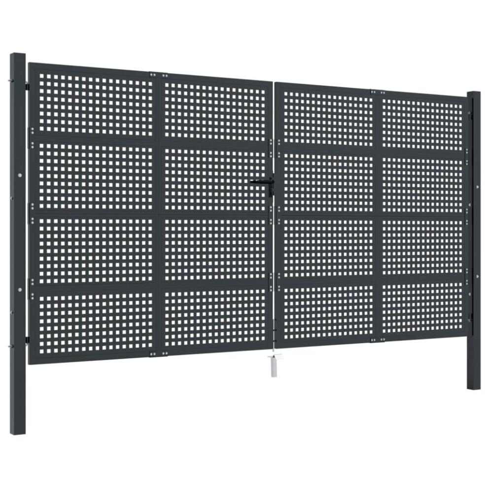 (400 X 250 cm) vidaXL Garden Gate Driveway Fence Gate Fence Panel 105x125 Cm Anthracite Steel