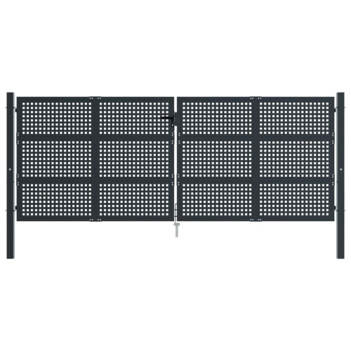 VidaXL vidaXL Gartentor Anthrazit 400x125 cm Stahl 2